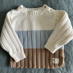 The Children's Place Cream, Blue, and Brown Sweater